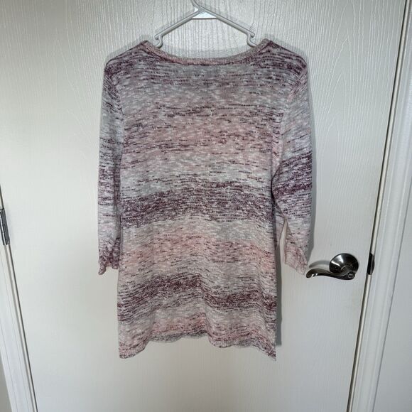 Land’s End Women’s Cotton Blend Ombre Heather Pullover Sweater Casual Basic LP - Picture 8 of 11
